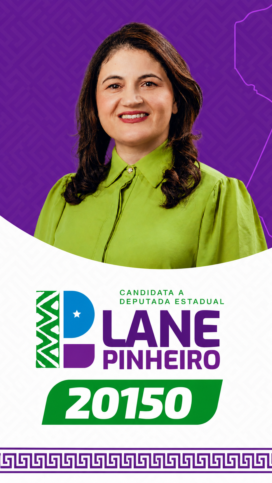 Lane Pinheiro, candidata a deputada estadual, número 20150